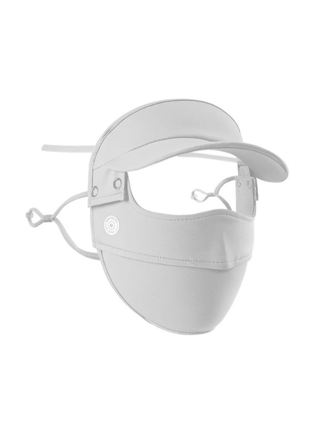Women Ice Silk Sunscreen Mask Full Face Cover Breathable UV Protection Face Shield Soft Lightweight Cooling Mask For Outdoor Cycling Hiking Driving Fishing Summer Sun Block，Grey - Image 3
